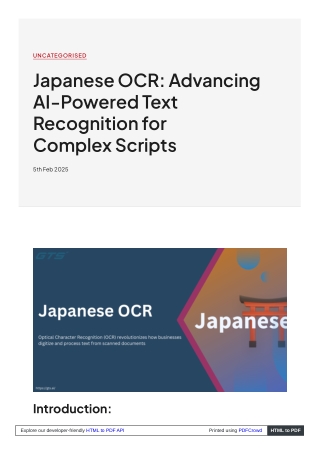 Japanese OCR Advancing AI-Powered Text Recognition for Complex Scripts