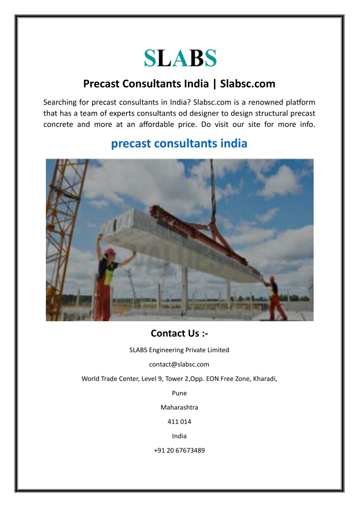 precast consultants india slabsc com