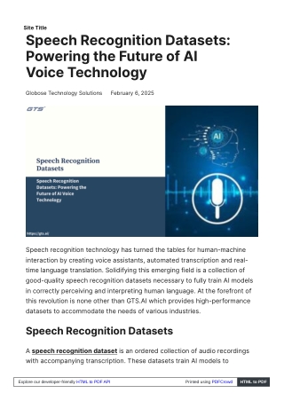 Speech Recognition Datasets Powering the Future of AI Voice Technology