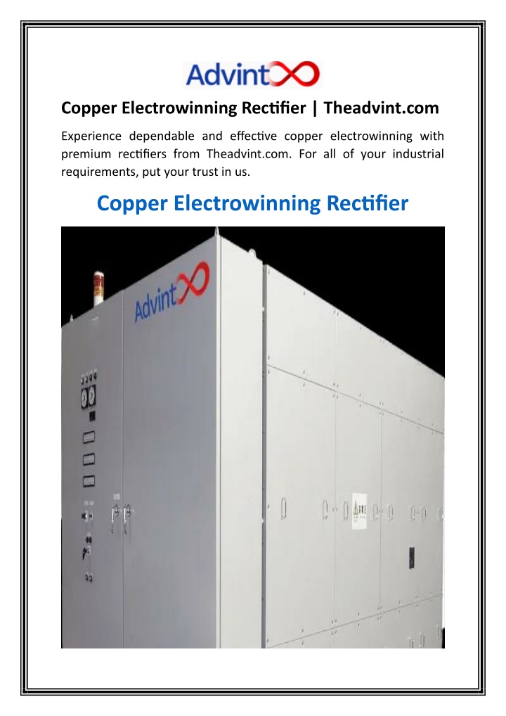 copper electrowinning rectifier theadvint com