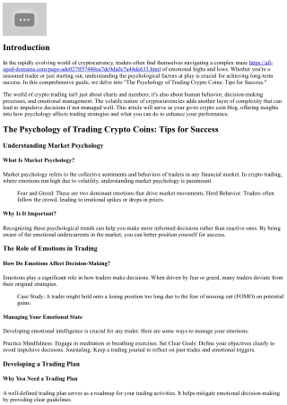 The Psychology of Trading Crypto Coins: Tips for Success