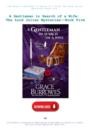 PDF Books A Gentleman in Search of a Wife The Lord Julian Mysteries--Book Five