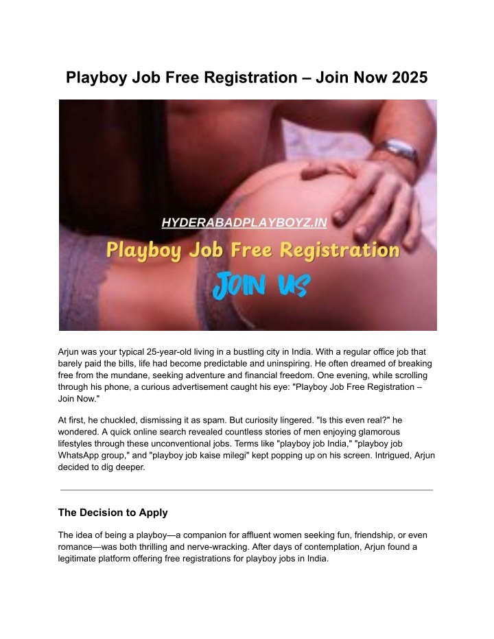 playboy job free registration join now 2025