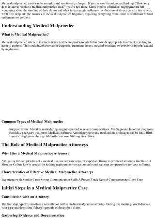 medical malpractice cases can be complex