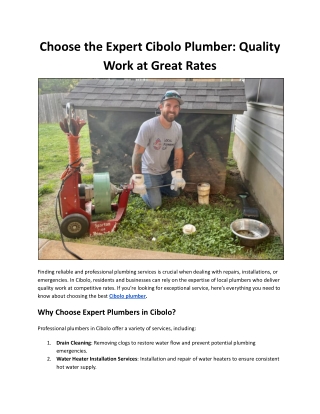Reliable Plumber Cibolo Ensuring Top-Quality Repairs and Installations