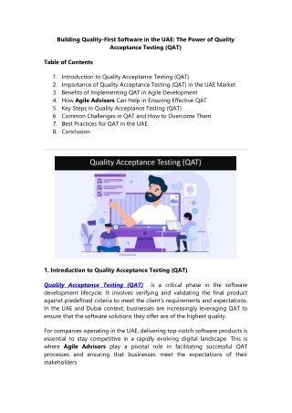 Building Quality-First Software in the UAE: The Power of QAT