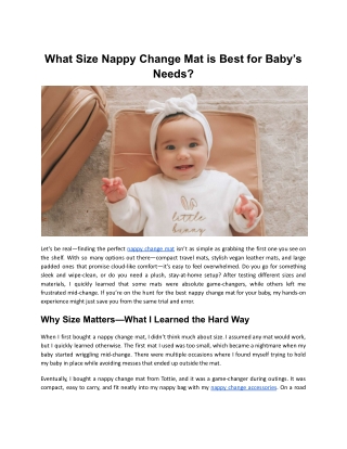 what size nappy change mat is best for baby