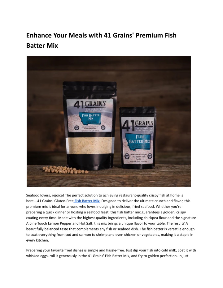 enhance your meals with 41 grains premium fish