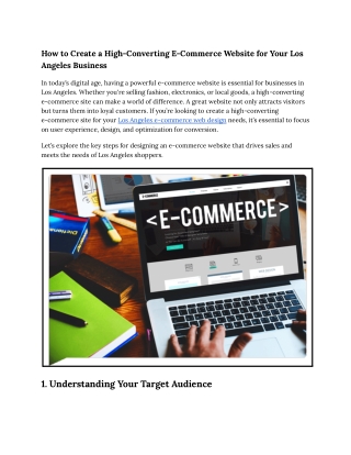 how to create a high converting e commerce
