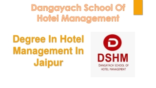 dangayach school of hotel management
