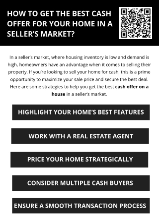 How To Get The Best Cash Offer For Your Home In A Seller’s Market?