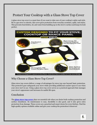 Protect Your Cooktop with a Glass Stove Top Cover