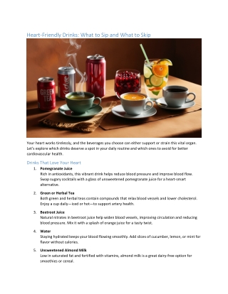 heart friendly drinks what to sip and what to skip