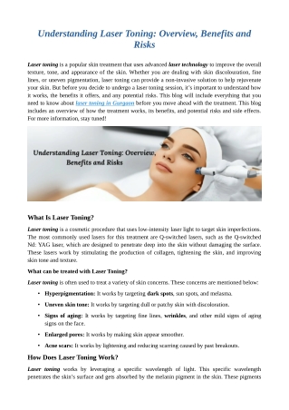 Understanding Laser Toning: Overview, Benefits and Risks