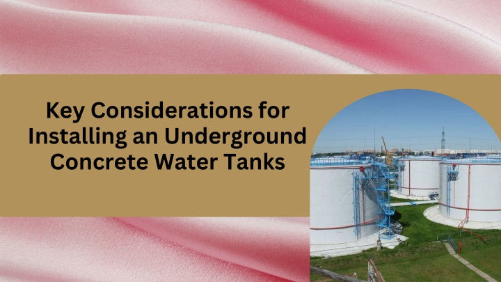 key considerations for installing an underground