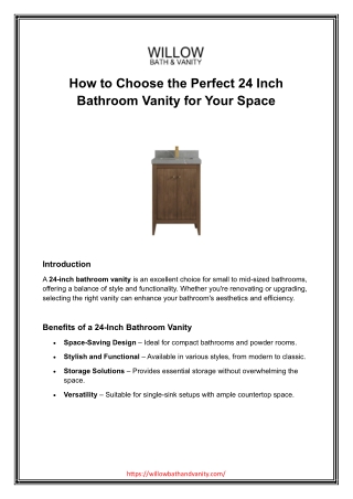 How to Choose the Perfect 24 Inch Bathroom Vanity for Your Space