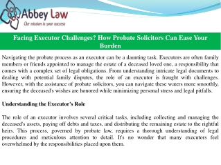 Facing Executor Challenges? How Probate Solicitors Can Ease Your Burden