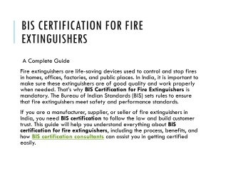 bis certification for fire extinguishers