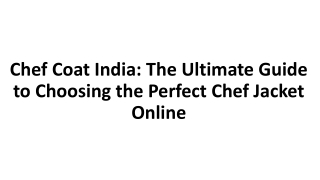 chef coat india the ultimate guide to choosing the perfect chef jacket online