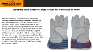 Economy Work Leather Safety Gloves for Construction Work