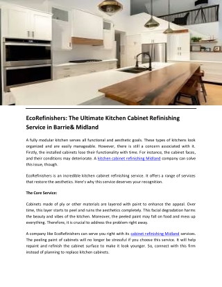 EcoRefinishers The Ultimate Kitchen Cabinet Refinishing Service in Barrie& Midland