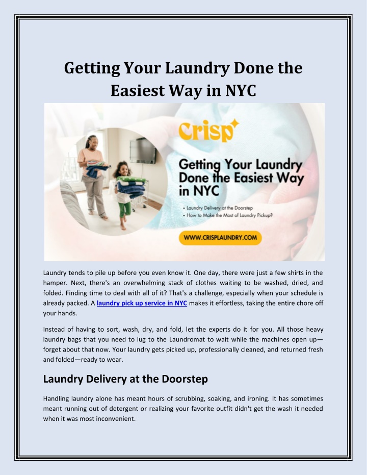 getting your laundry done the easiest way in nyc