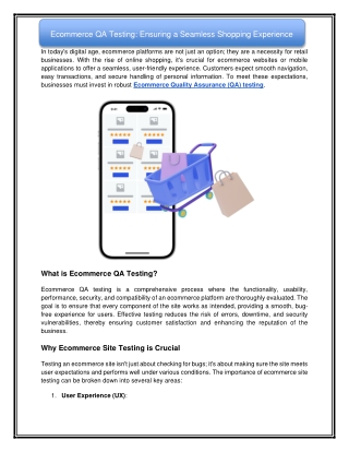 Ecommerce QA Testing_Ensuring a Seamless Shopping Experience