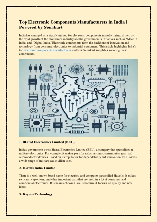 Top Electronic Components Manufacturers in India | Powered by Semikart