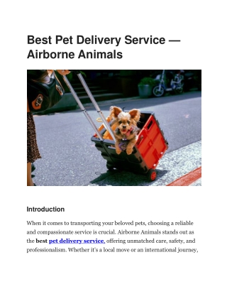best pet delivery service airborne animals