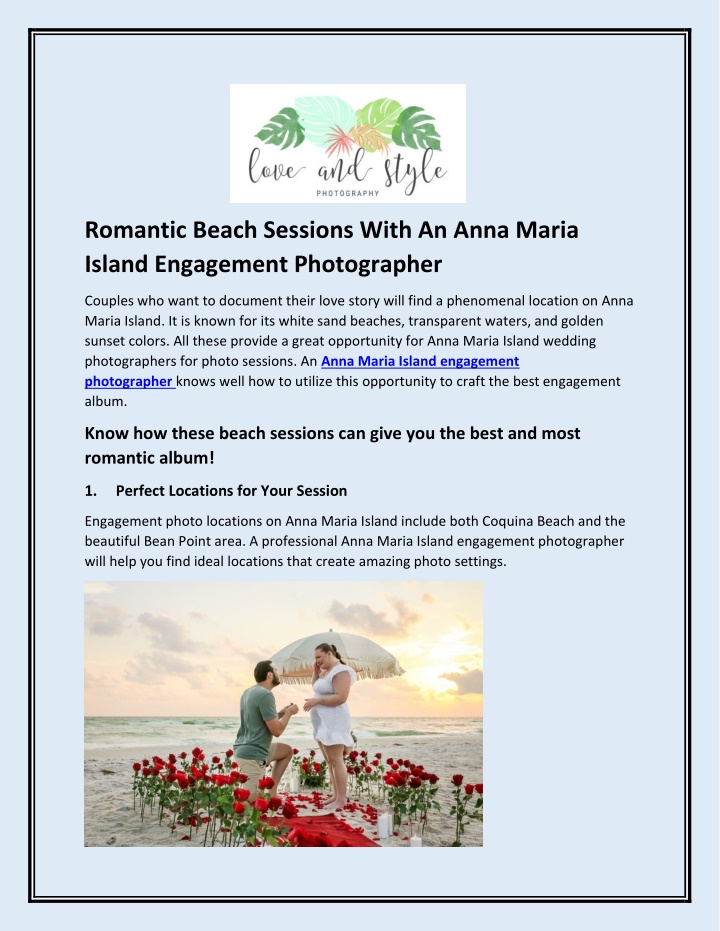 romantic beach sessions with an anna maria island