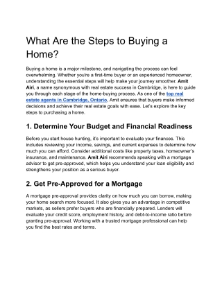 What Are the Steps to Buying a Home