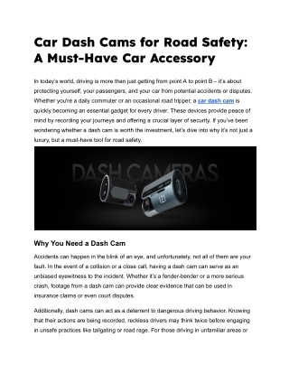 Car Dash Cams for Road Safety_ A Must-Have Car Accessory