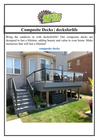 Composite Decks | decksforlife