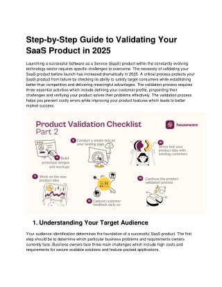Step-by-Step Guide to Validating Your SaaS Product in 2025