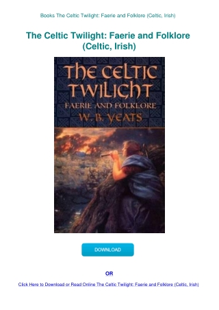 Books  The Celtic Twilight Faerie and Folklore (Celtic  Irish)