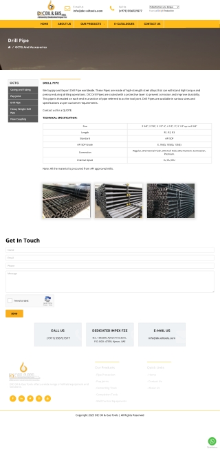 Drill Pipe Manufacturer | DIC Oil Tools | Oilfield Equipment