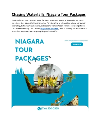 Chasing Waterfalls Niagara Tour Packages