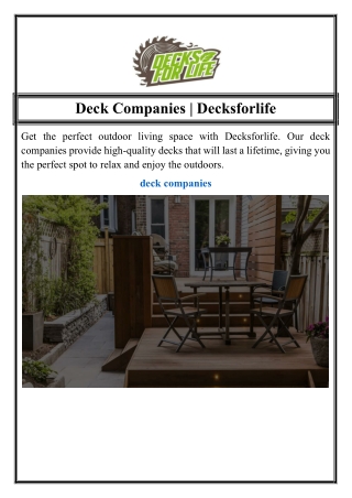 Deck Companies | Decksforlife