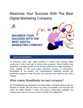 Maximize Your Success With The Best Digital Marketing Company