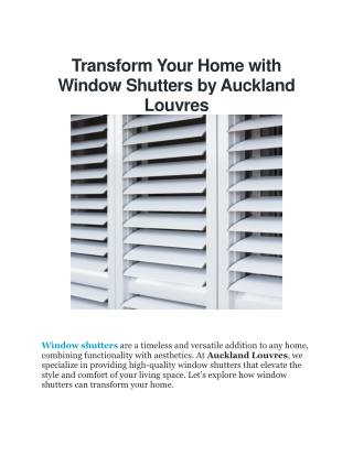 transform your home with window shutters