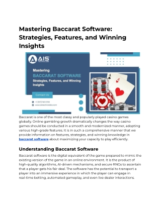Mastering Baccarat Software_ Strategies, Features, and Winning Insights