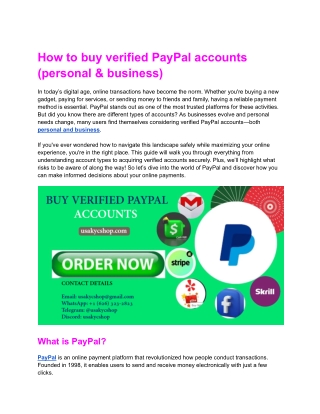 How to buy verified PayPal accounts (personal & business)