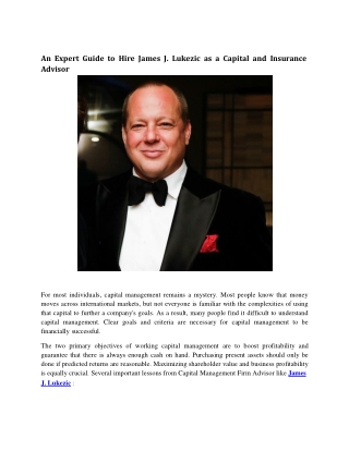 an expert guide to hire james j lukezic