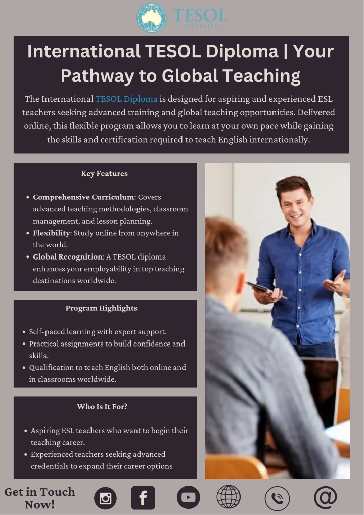 international tesol diploma your pathway