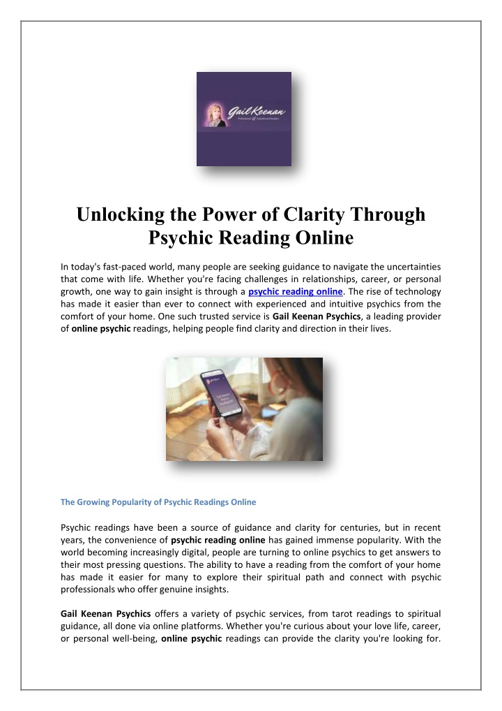 unlocking the power of clarity through psychic