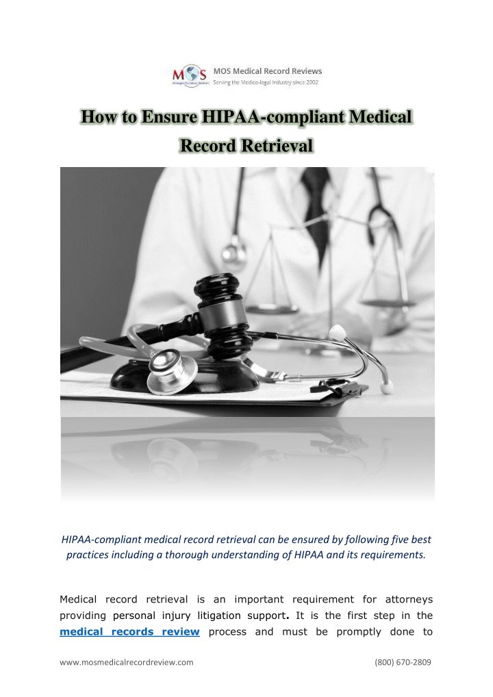 how to ensure hipaa compliant medical record