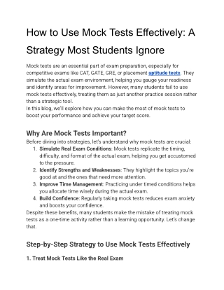 How to Use Mock Tests Effectively_ A Strategy Most Students Ignore