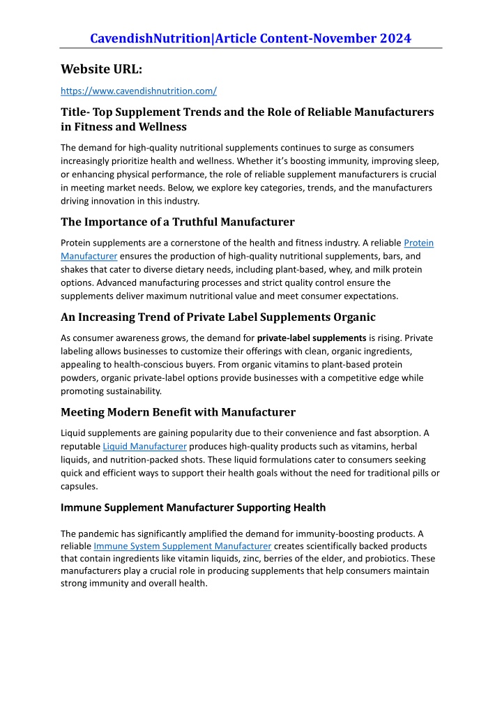 cavendishnutrition article content november 2024