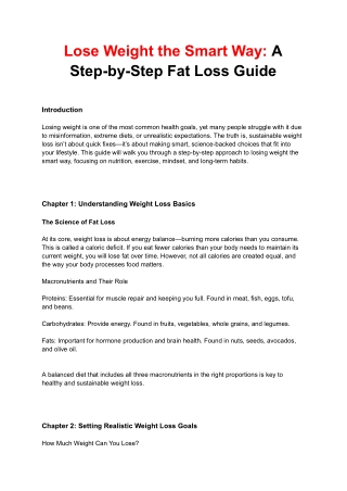 Lose Weight the Smart Way- A Step-by-Step Fat Loss Guid