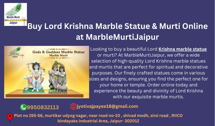 buy lord krishna marble statue murti online